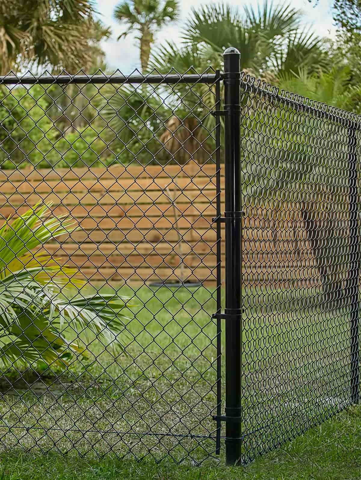Black chain-link fence